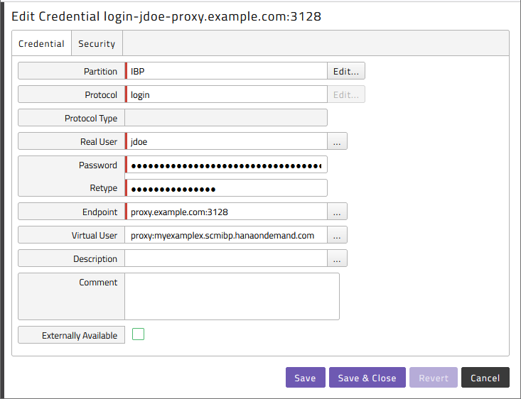 IBP proxy credential