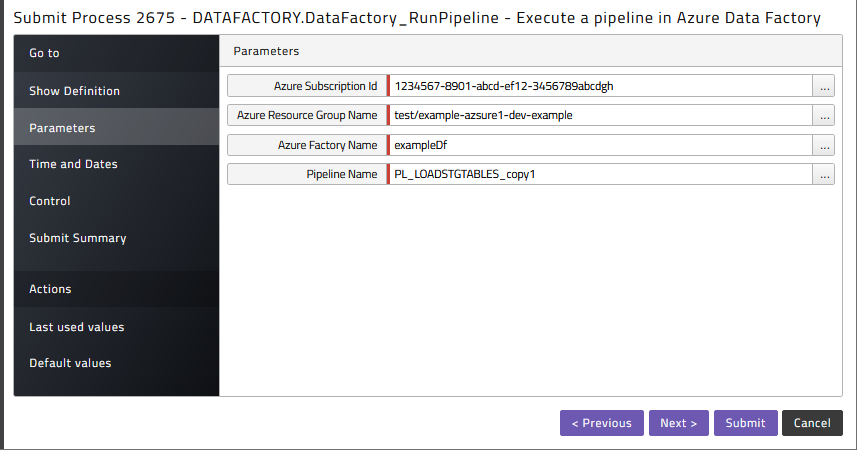 Run a pipeline from the list