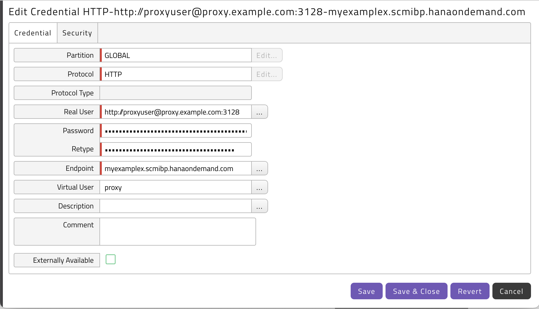 IBP proxy credential